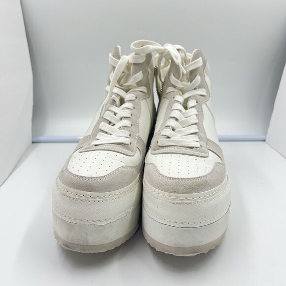 STEVE MADDEN Brodiee Platform Sneaker in Tan White Leather Woman’s Size 9.5 - Picture 6 of 9